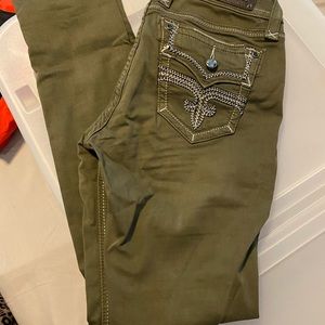 Rock Revival army green skinny jeans